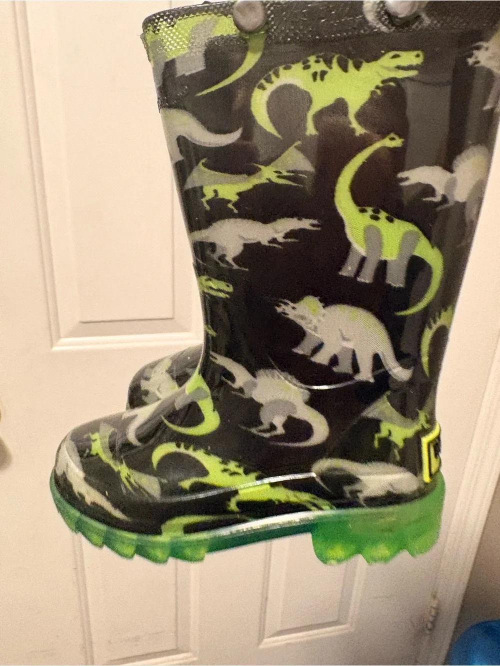 Western Chief Kids Swirl Rain Boots - Black & Neon Green
